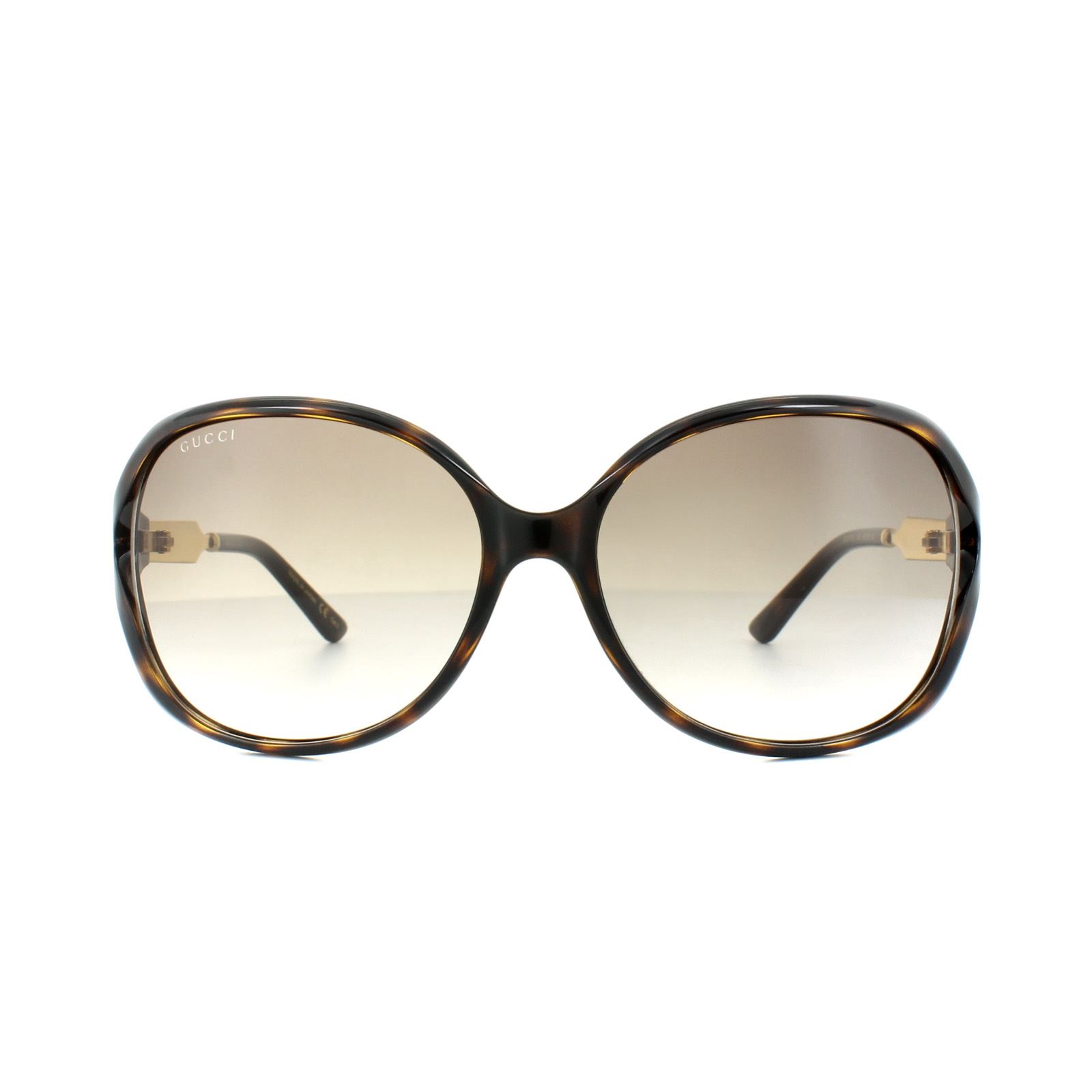 Gucci Zonnebril 0076s 003 Havana Goud Bruin Verloop