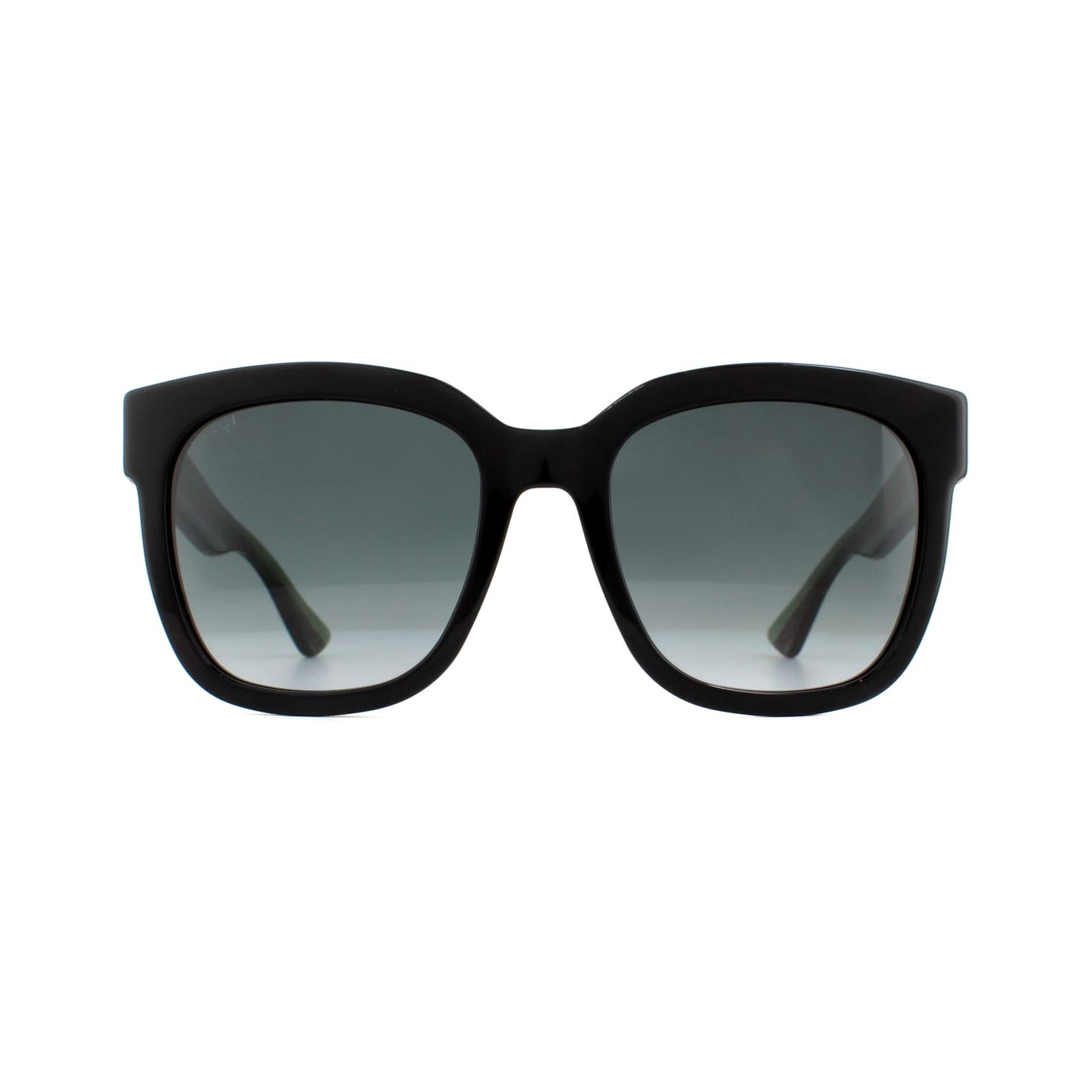 Gucci Zonnebril GG0034S 002 Zwart Glitter Groen En Roodgrijs Verloop