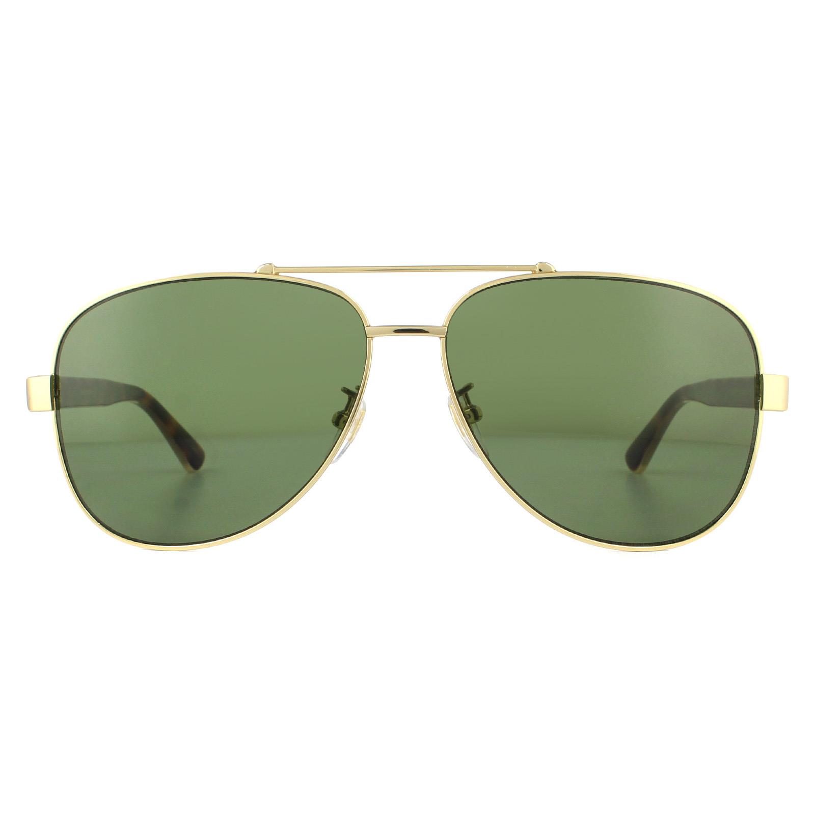 Gucci Zonnebril GG0528S 009 Goud En Havana Crystal Groen
