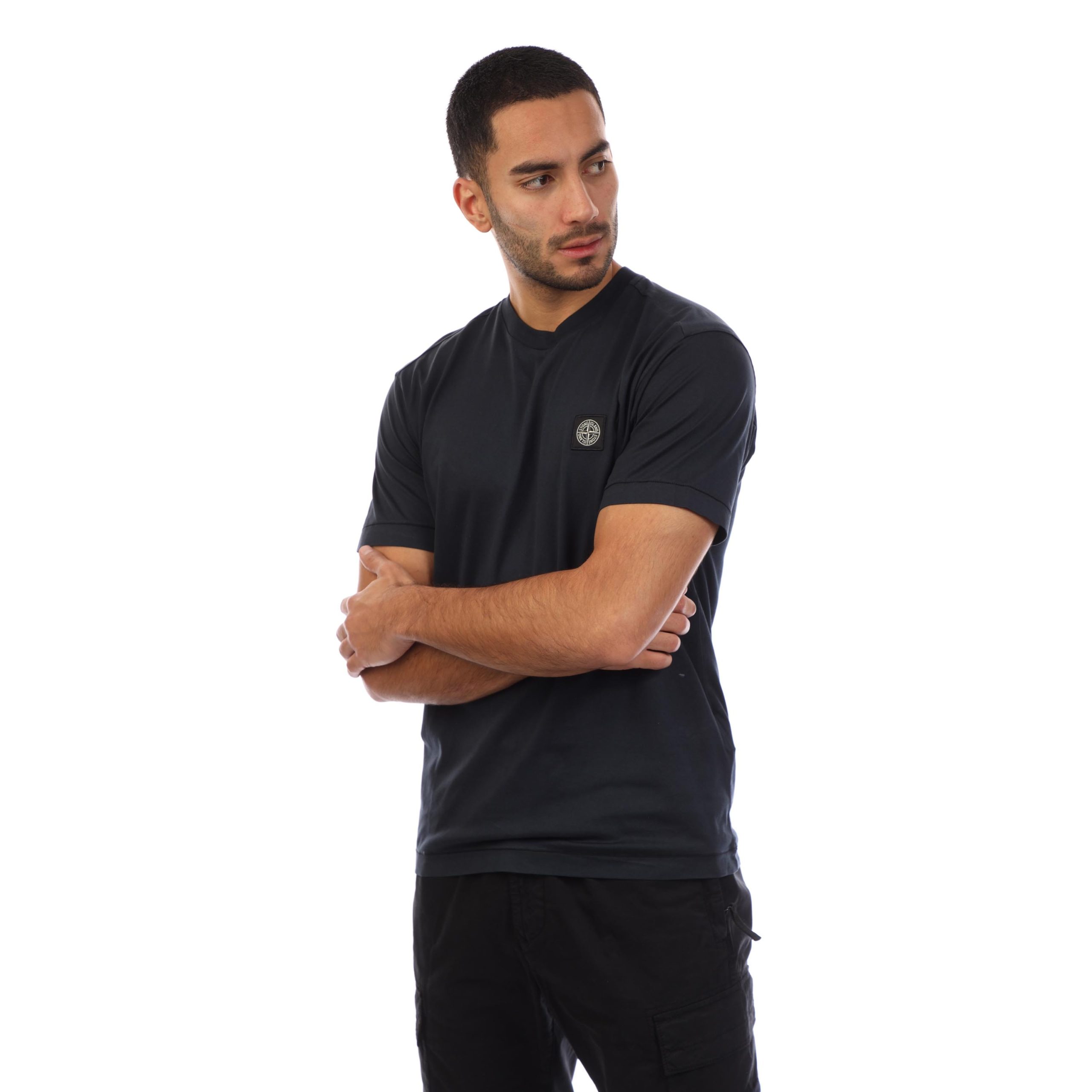 Heren Stone Island 60/2 Katoen Jersey Slim-Fit T-shirt in marineblauw