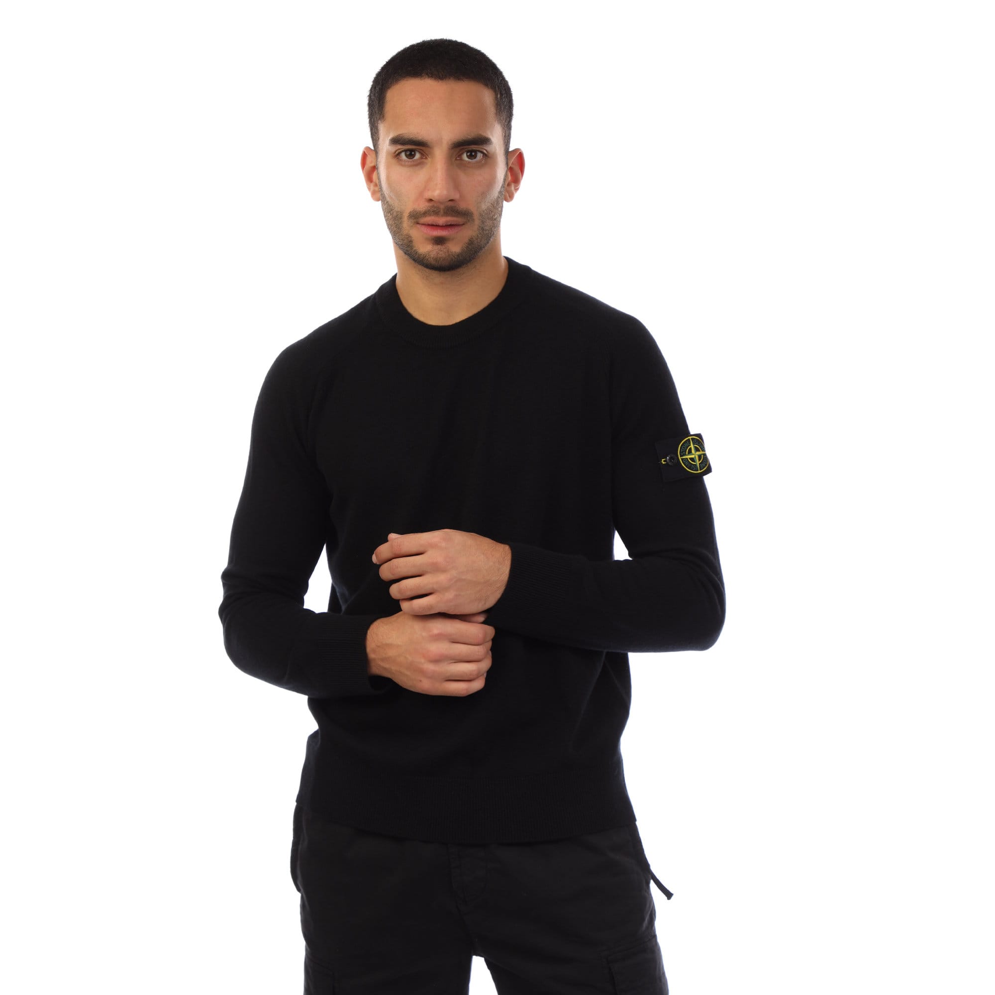 Heren Stone Island Geelong Wool Loose Fit Sweat in zwart