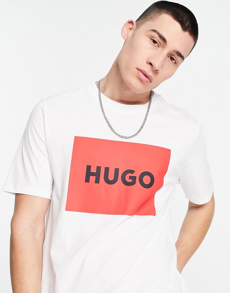 Hugo Boss - Dulive - T-Shirt in Weiß mit Box-Logo
