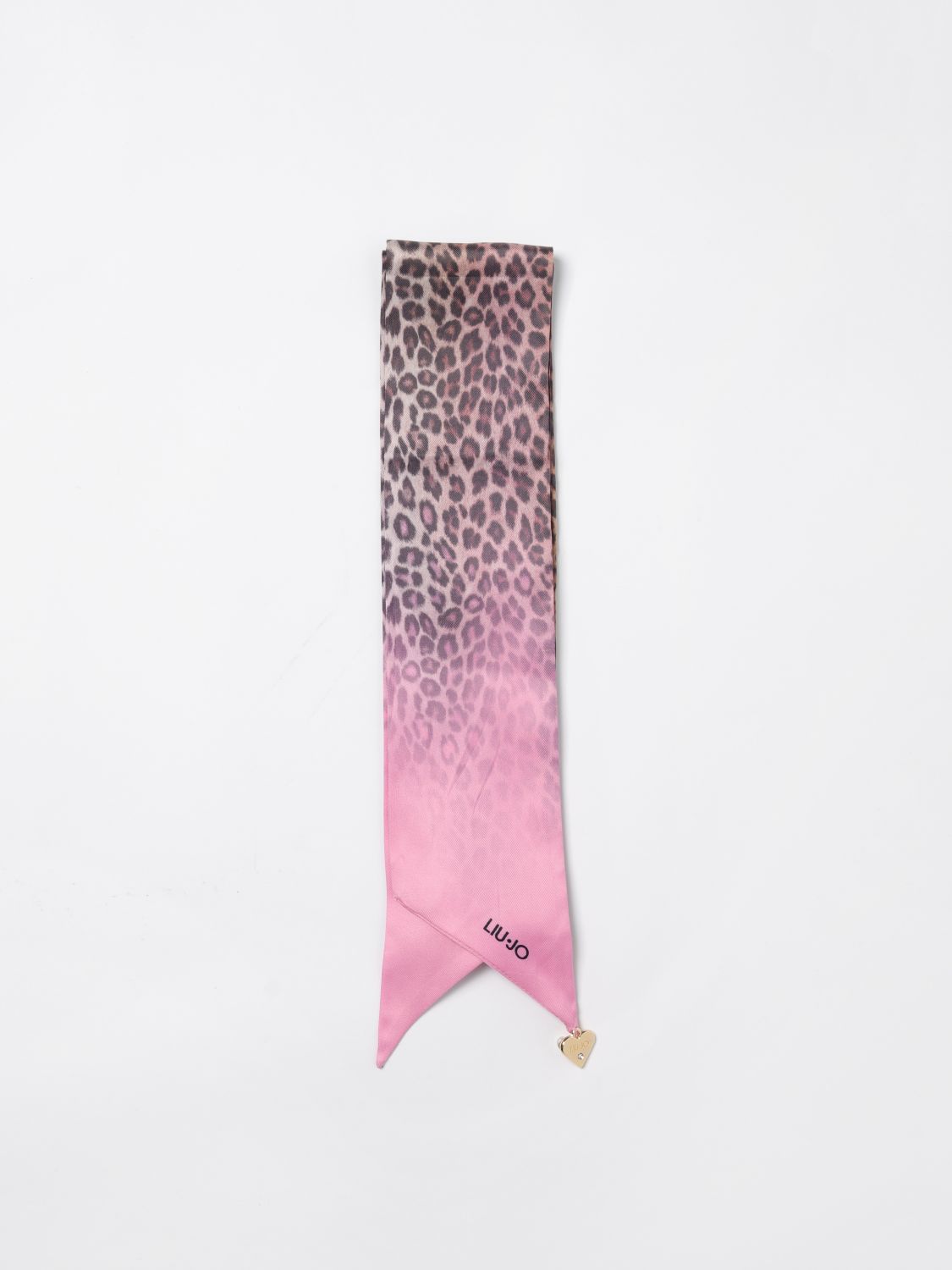 Leopardprint Zijden Sjaal met Hart Hanger
