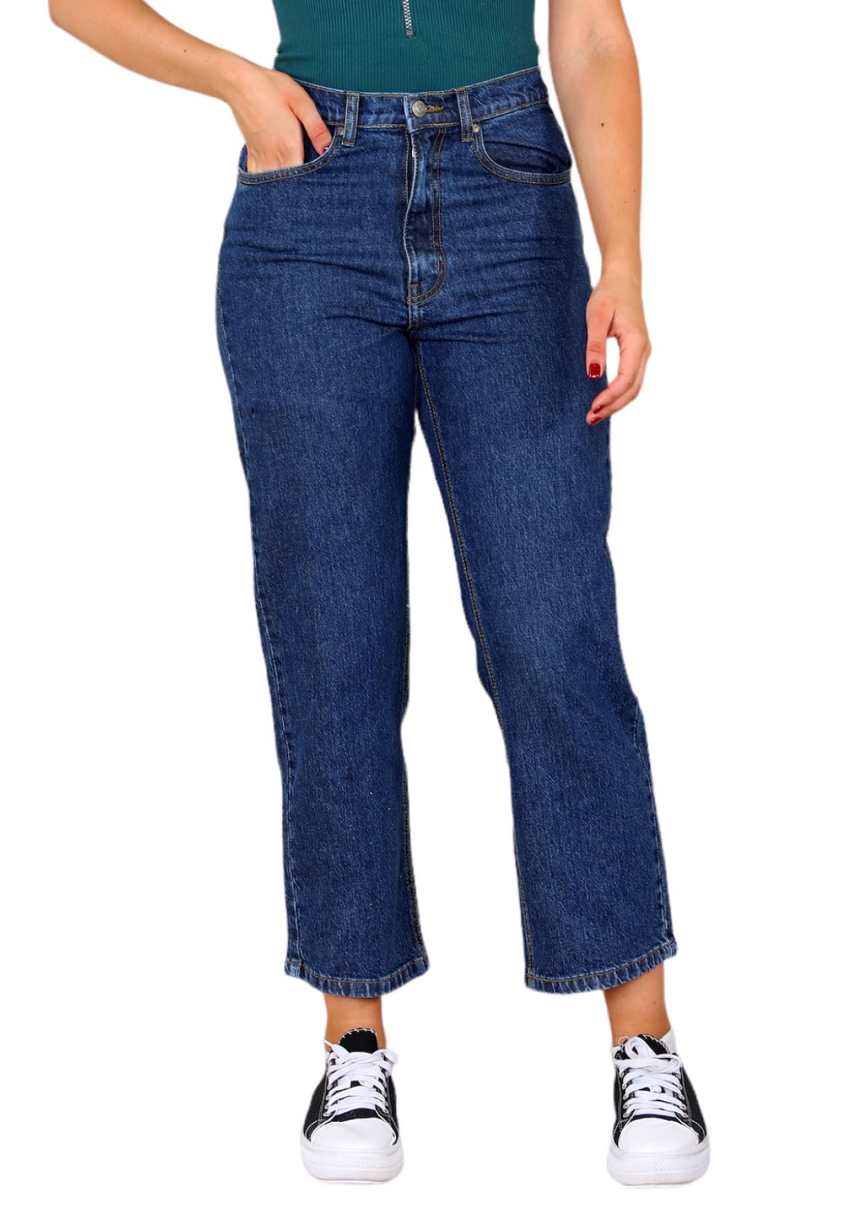 MYT Dames Ribcage Straight Jeans in donkerblauw