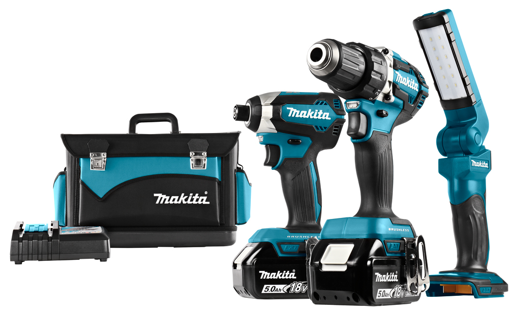 Makita DLX3090TX1 18v 5.0Ah Combiset accuboormachine DDF484 en slagschroevendraaier DTD153 + Lamp DML801 + 3e accu - DLX3090TX1