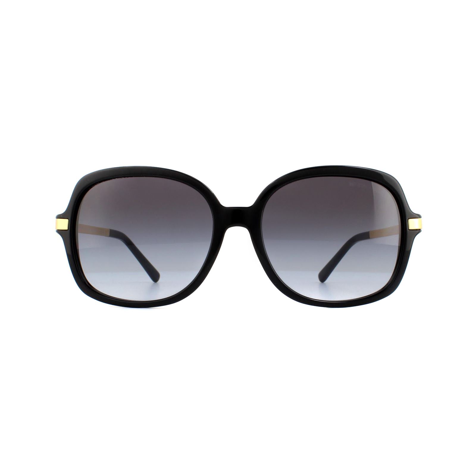 Michael Kors Square dames zwart goud licht grijze gradiënt zonnebril