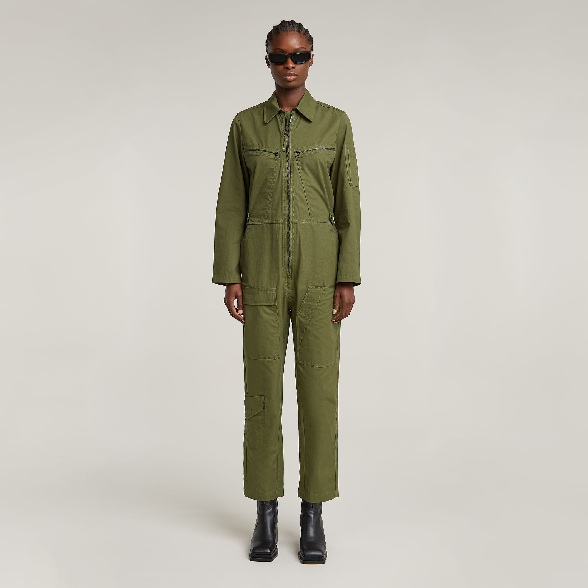 Multi Zip Winter Jumpsuit - Groen - Dames