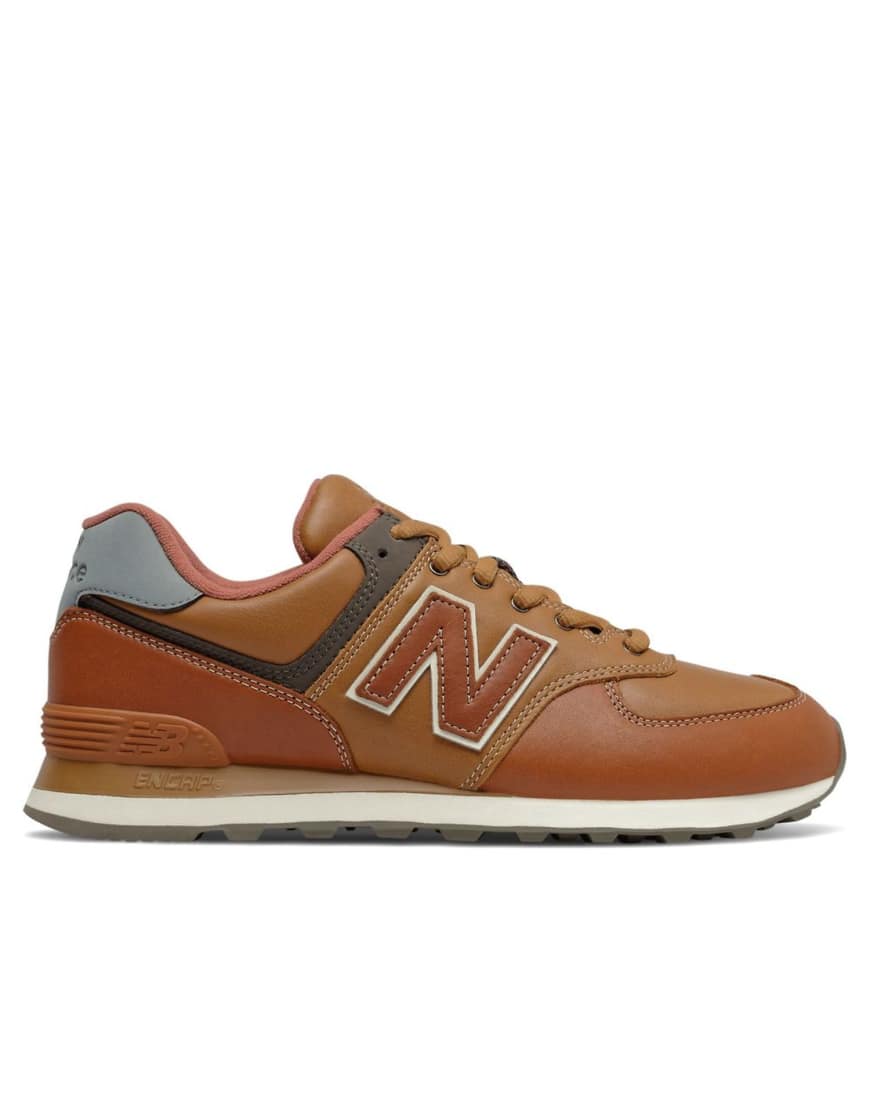 New Balance - 574 - Sneaker in Dunkelorange-Braun