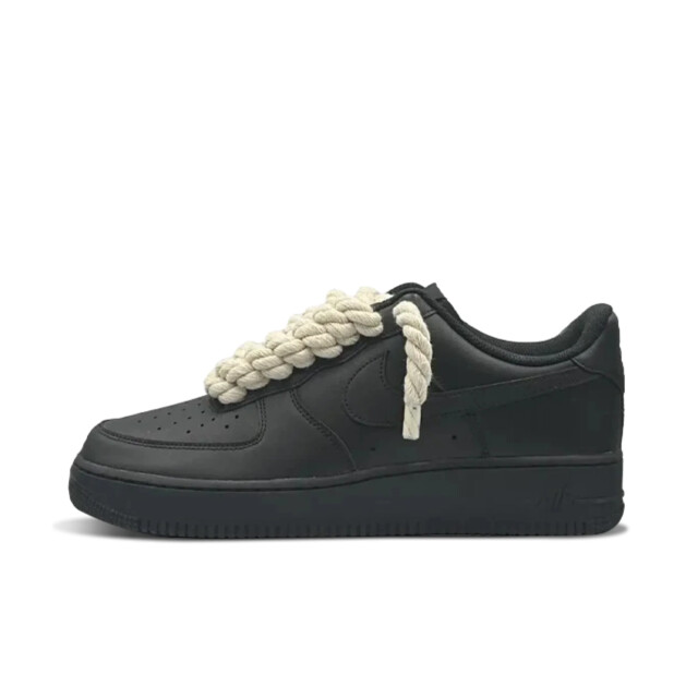 Nike Air force 1 low air rope laces black beige custom