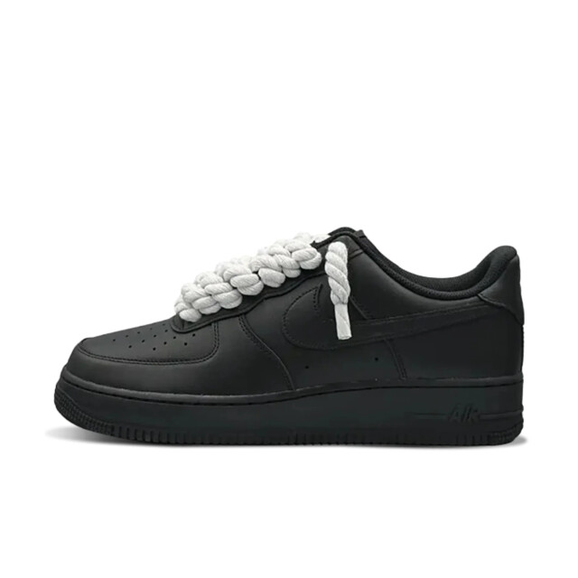 Nike Air force 1 low rope laces black white custom