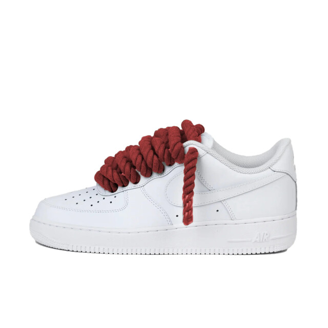 Nike Air force 1 low rope laces burgundy custom