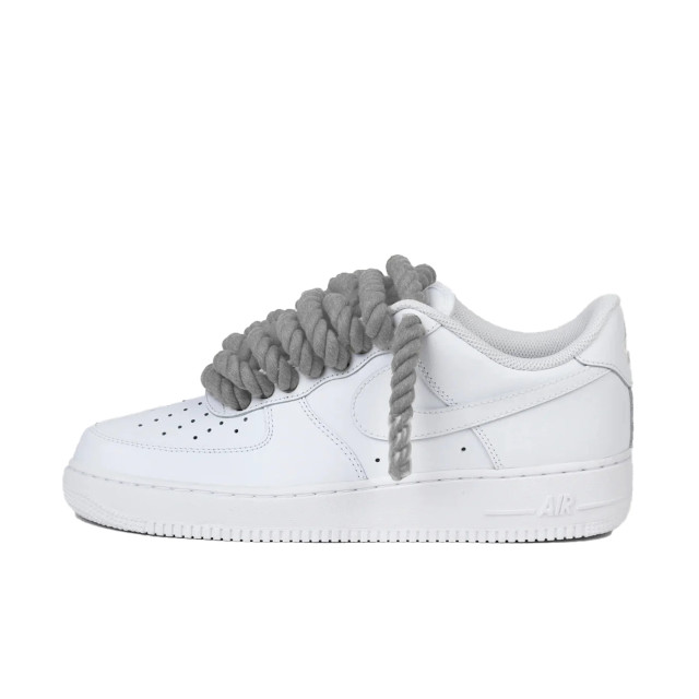 Nike Air force 1 low rope laces light grey custom