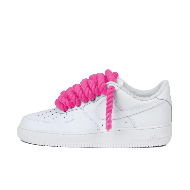 Nike Air force 1 low rope laces neon pink custom