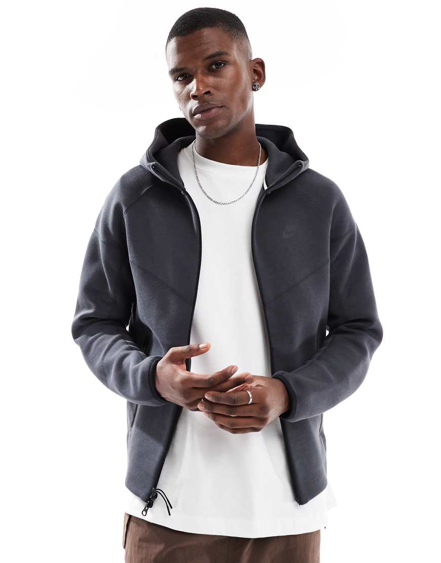 Nike - Tech Fleece - Kapuzenjacke in Dunkelgrau