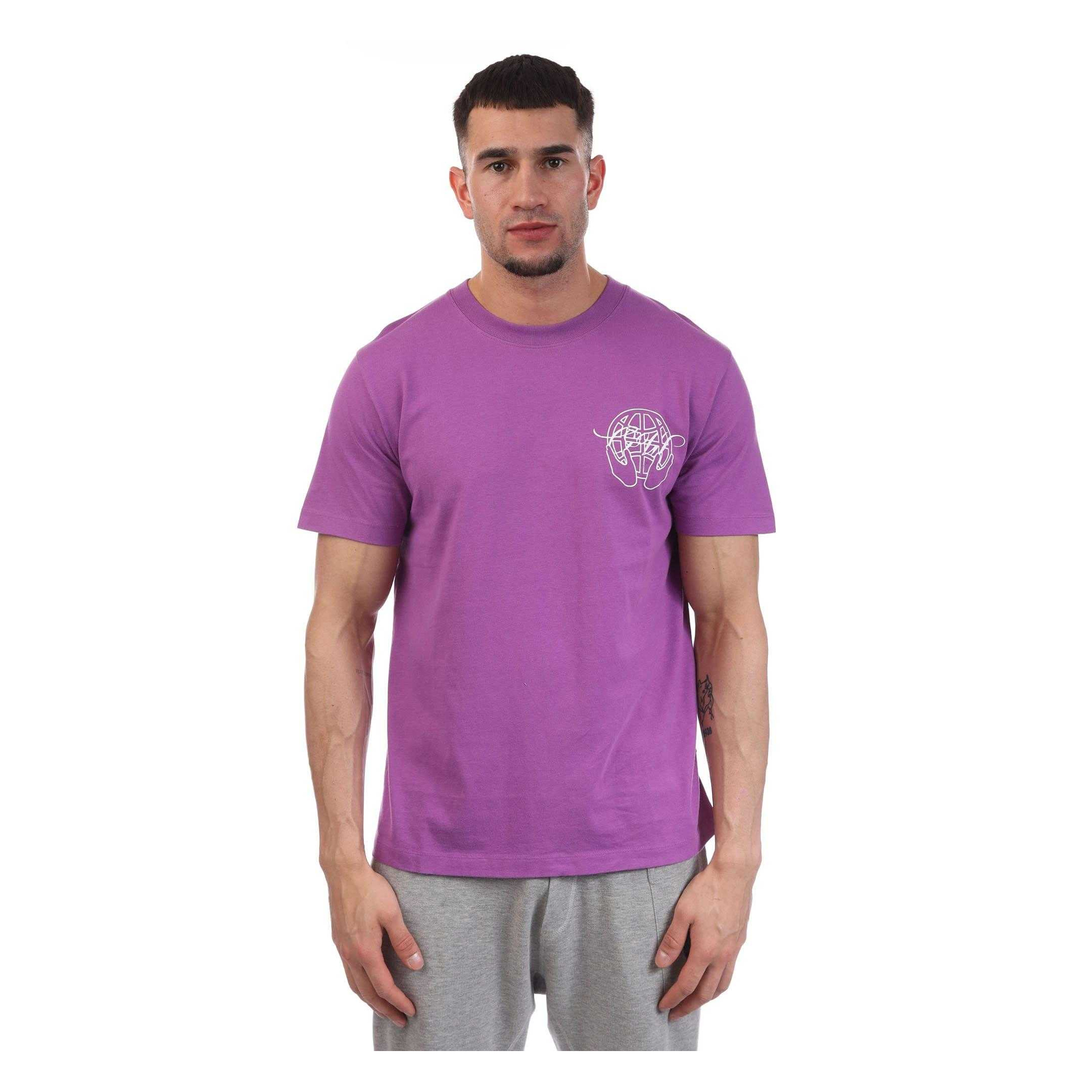 Off White Heren Hand Arrow Slim T-Shirt (Paars/Wit)