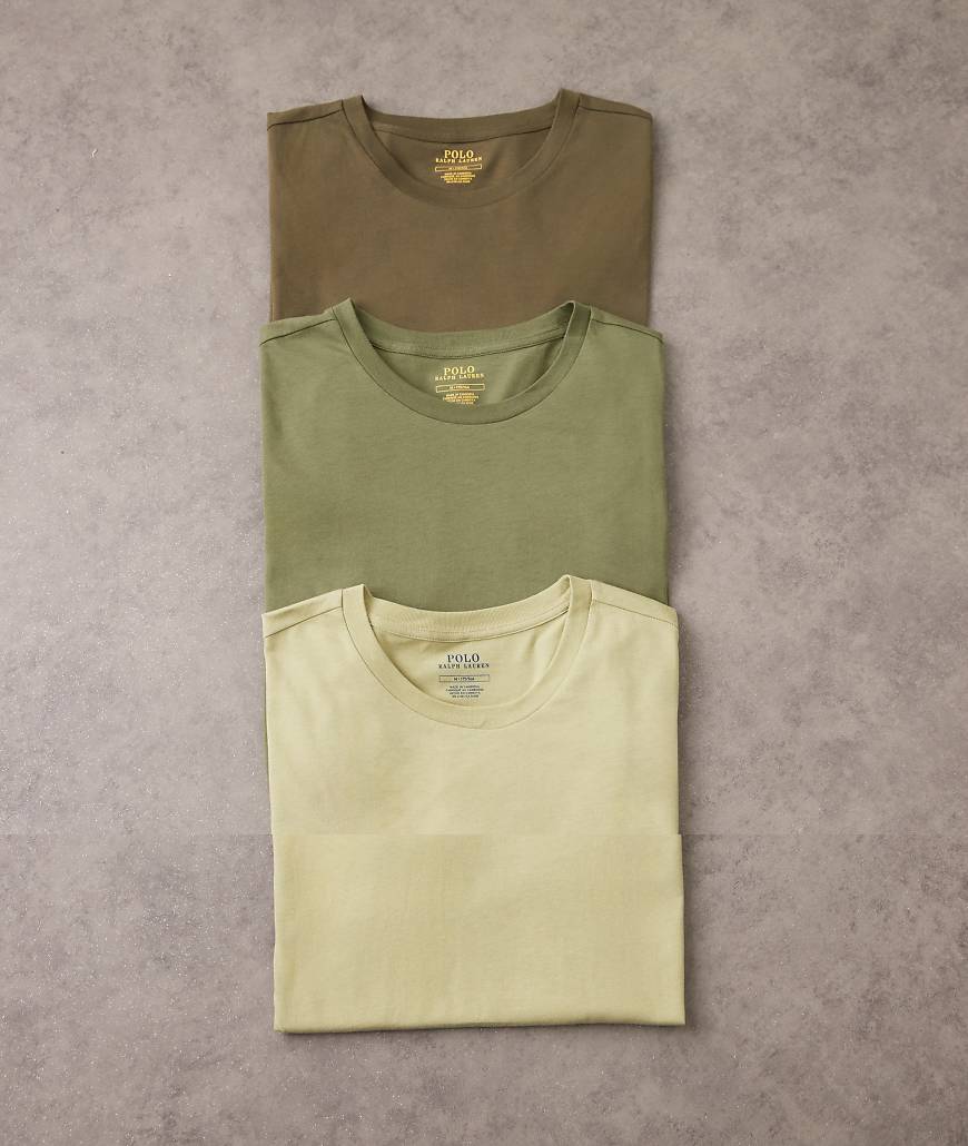 Polo Ralph Lauren - 3er-Pack Lounge-T-Shirts in Grün mit Markenlogo