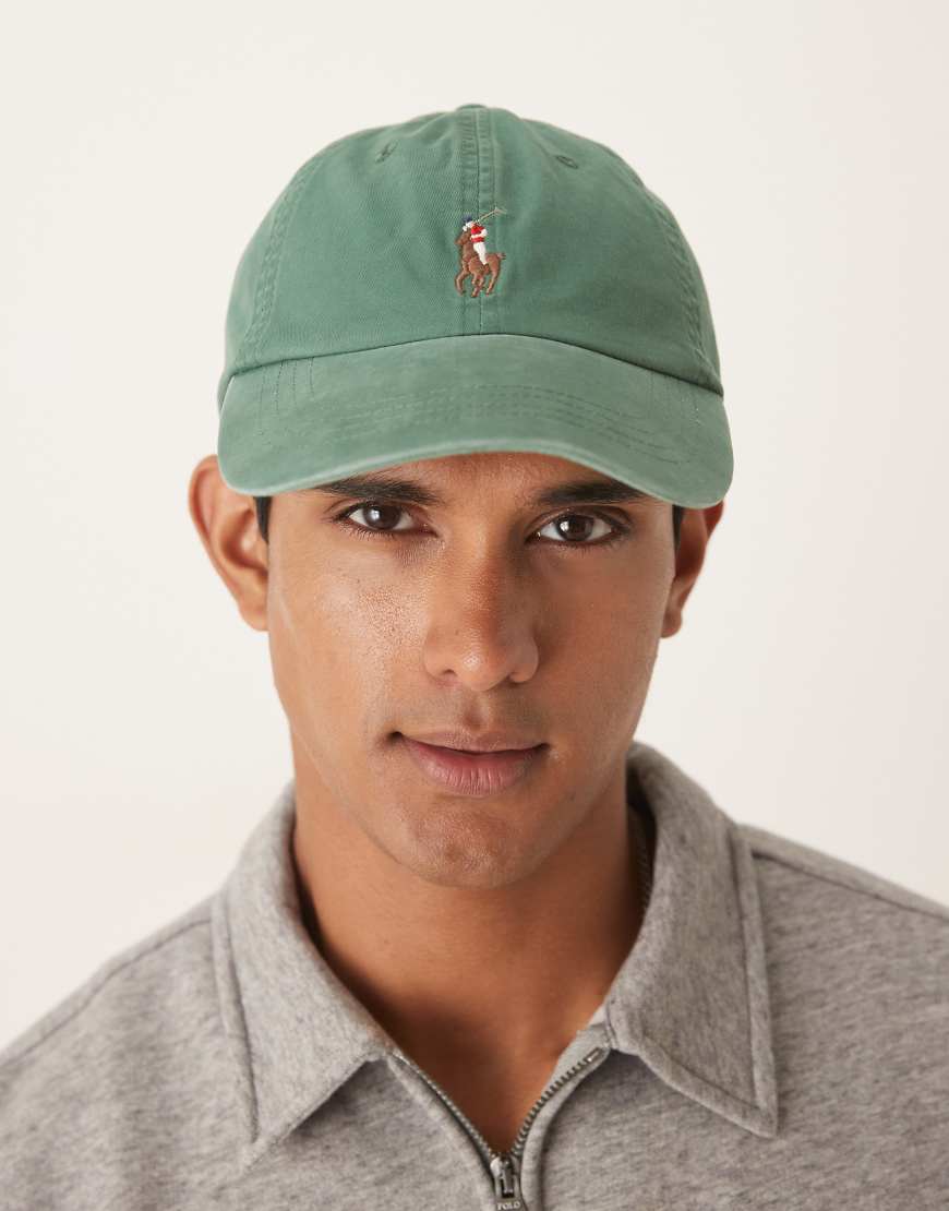 Polo Ralph Lauren - Baseballkappe in Dunkelgrün aus Stretch-Twill mit buntem Markenlogo