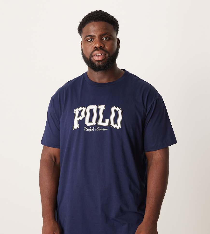 Polo Ralph Lauren Big & Tall - Classic-Fit-T-Shirt in Marineblau mit College-Logoschriftzug