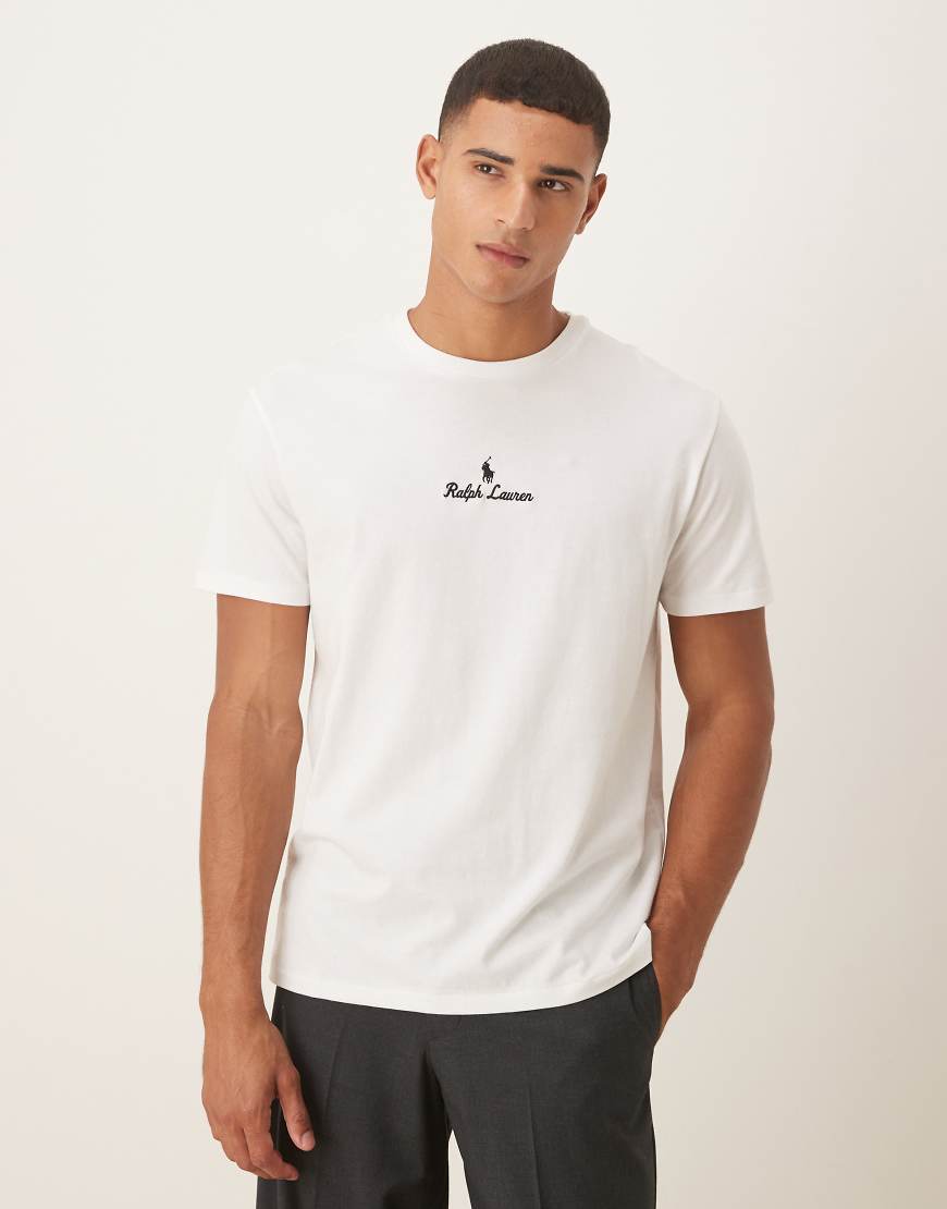 Polo Ralph Lauren - Klassisches Oversize-T-Shirt in Weiß mit mittigem Markenlogo-Schriftzug