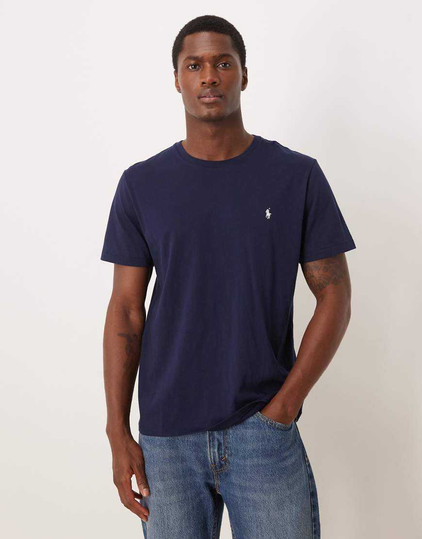 Polo Ralph Lauren - Oberteil aus weicher Baumwolle in Marineblau mit Markenlogo