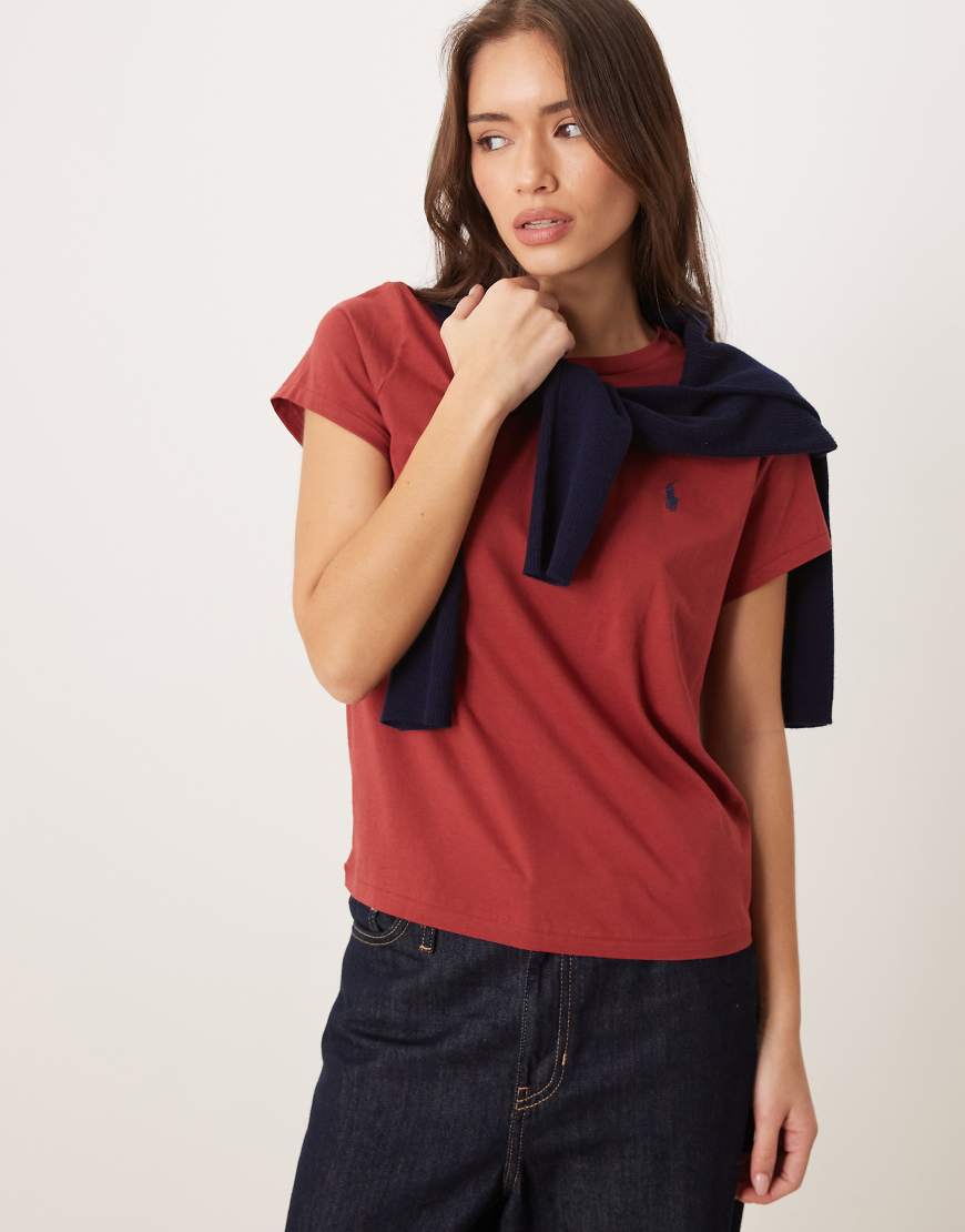 Polo Ralph Lauren - T-Shirt in Rot mit Markenlogo und Rundhalsausschnitt