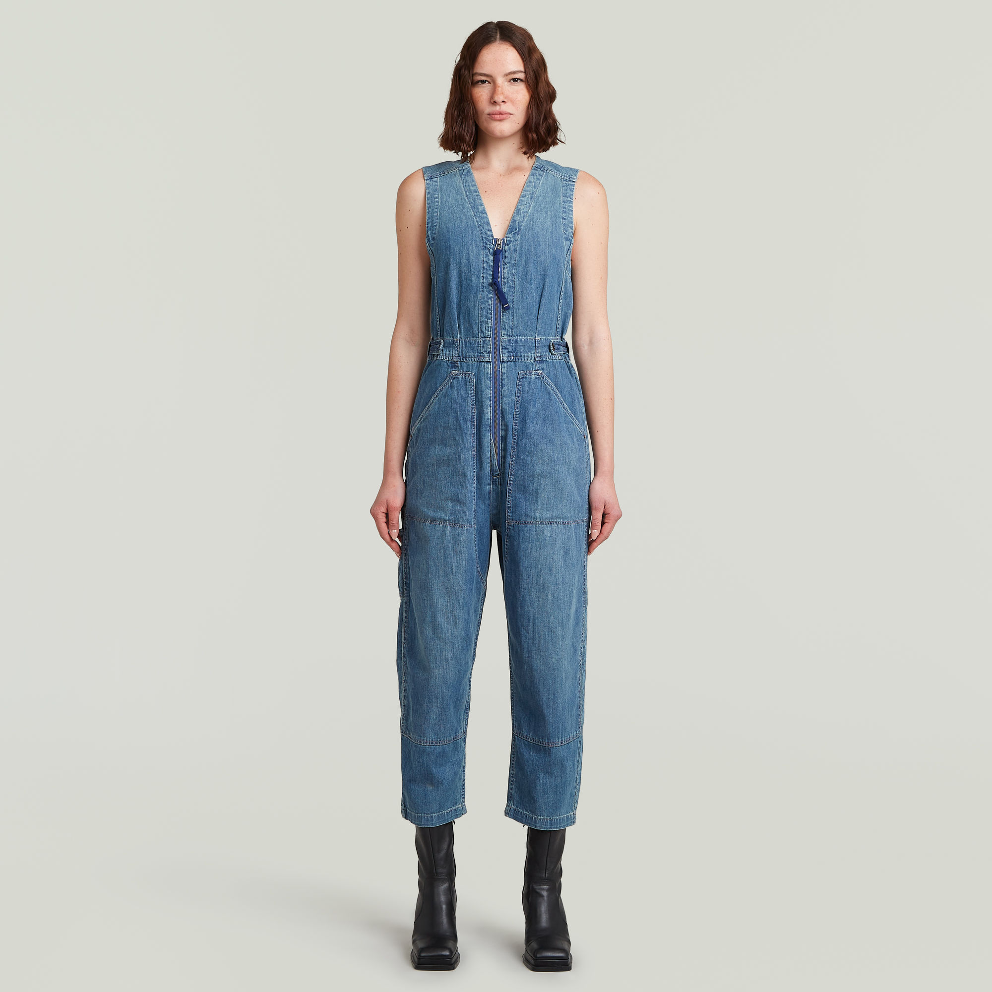 Relaxed Jumpsuit - Midden blauw - Dames