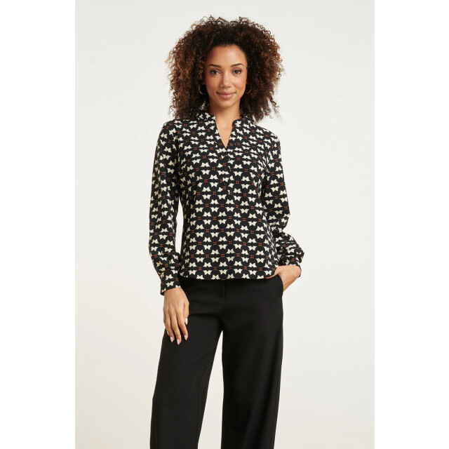 Smashed Lemon 24820 grafisch geprint travel kwaliteit blouse |