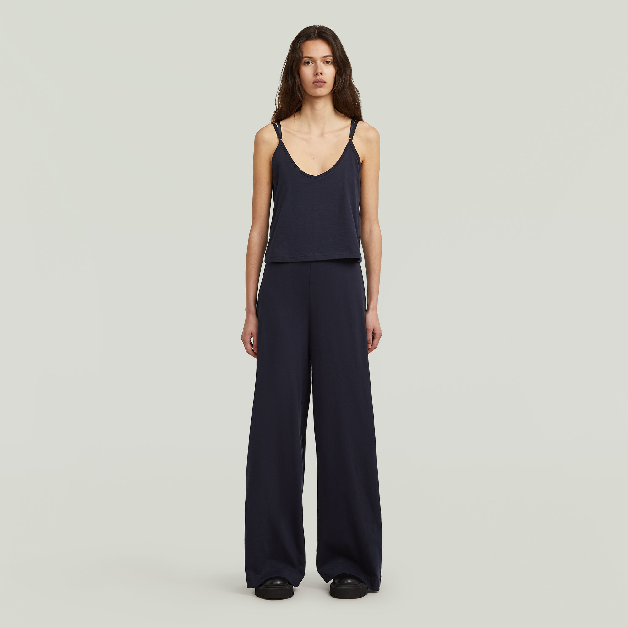 Spaghetti Strap Loose Jumpsuit - Donkerblauw - Dames