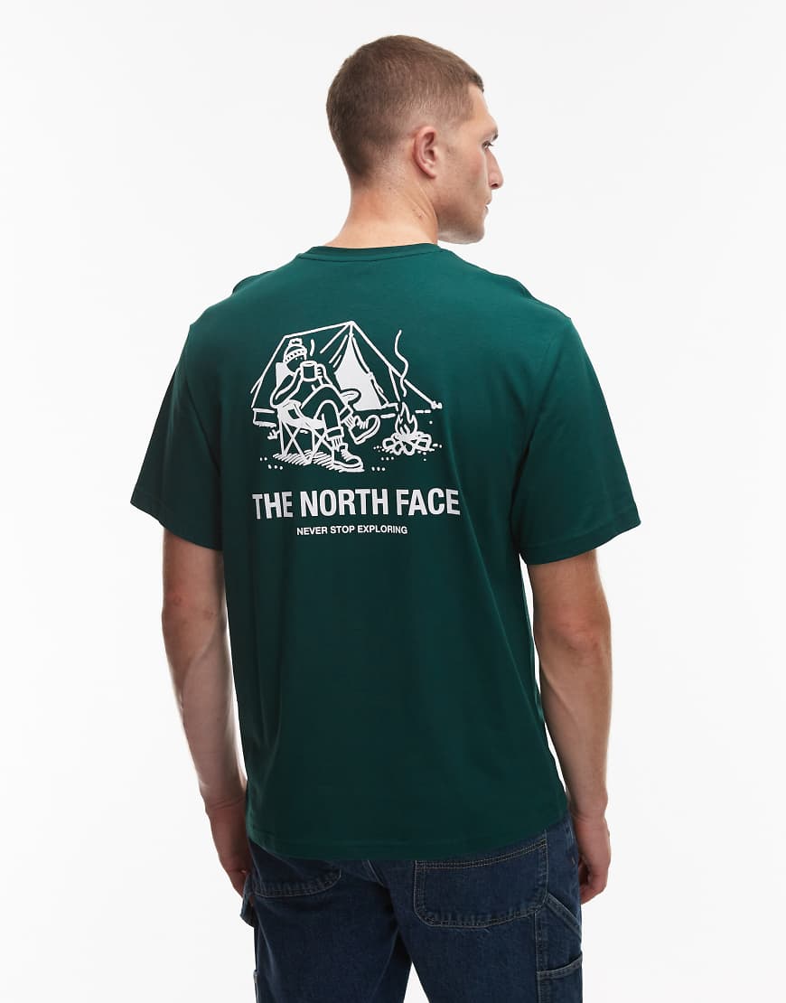 The North Face - Campfire - Oversize-T-Shirt in Grün mit Rückenprint
