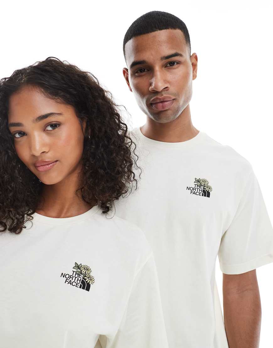 The North Face - Flower Dome - Unisex-T-Shirt in Wollweiß mit Logo