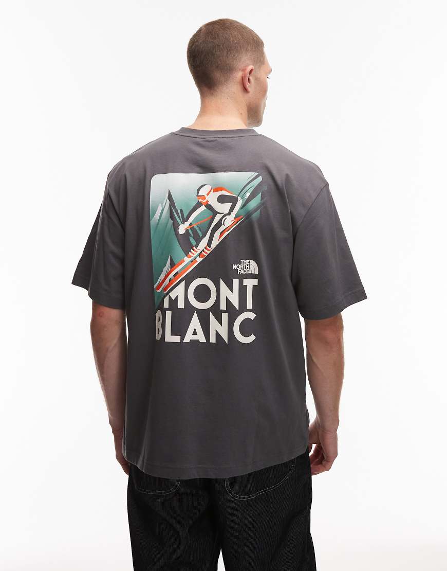 The North Face - Straight Lining - Oversize-T-Shirt in Grau mit Rückenprint