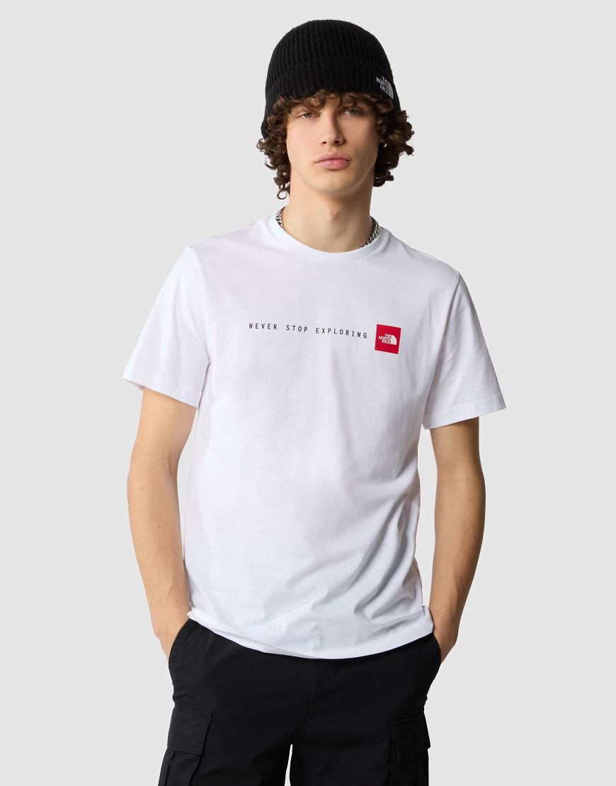 The North Face - T-Shirt in Weiß mit "Never Stop Exploring"-Print