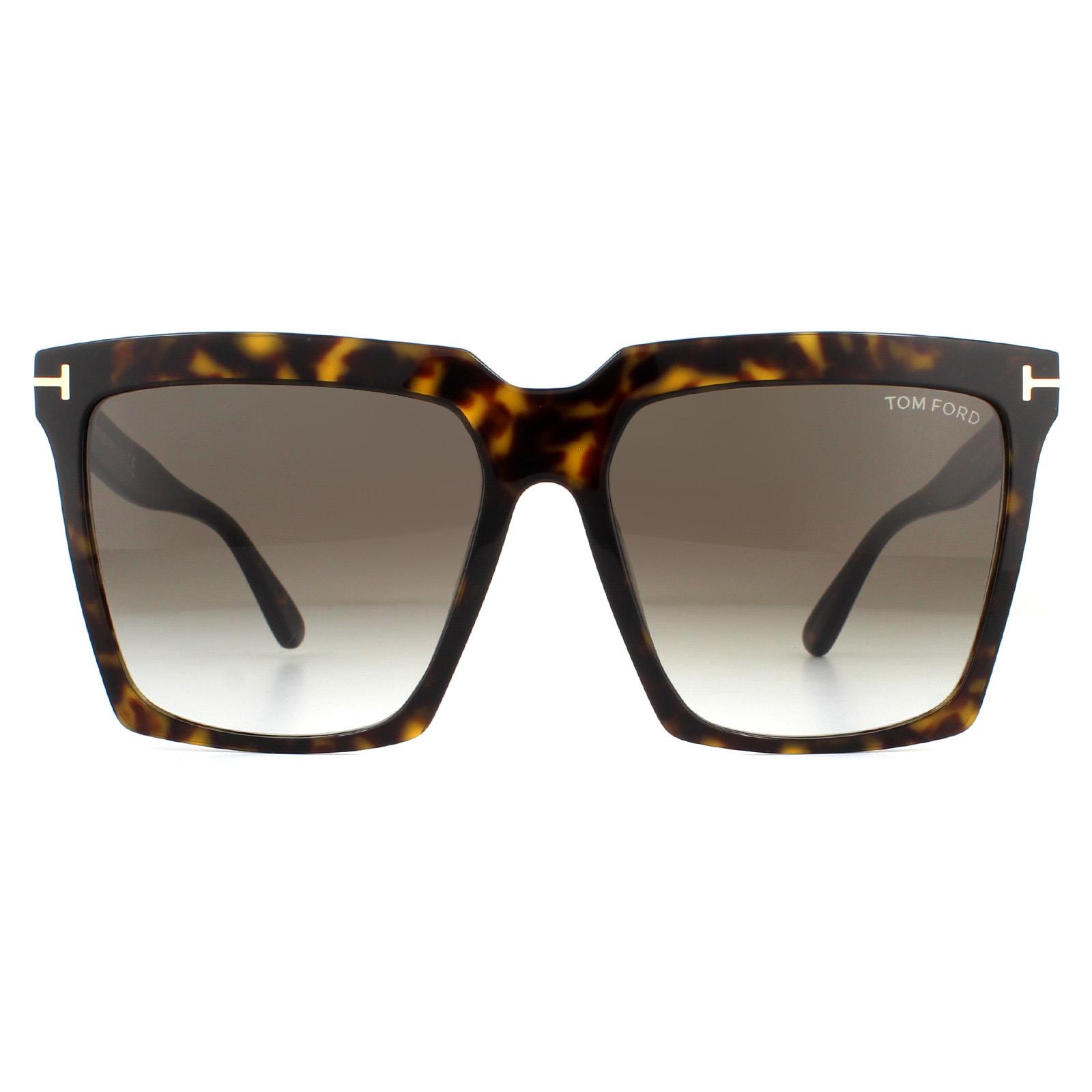 Tom Ford Zonnebril Sabrina 02 FT0764 52K Donker Havana Roviex Bruin Verloop