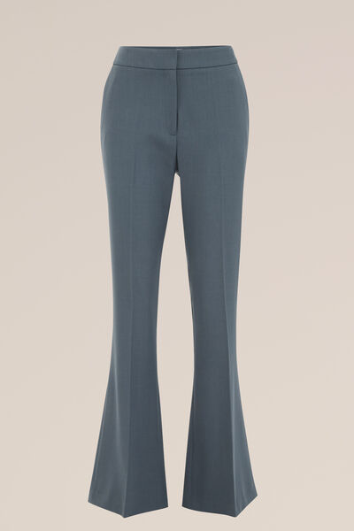 WE Fashion - Dames Slim fit flared pantalon - Slim Fit - Zeegroen - Maat: 44