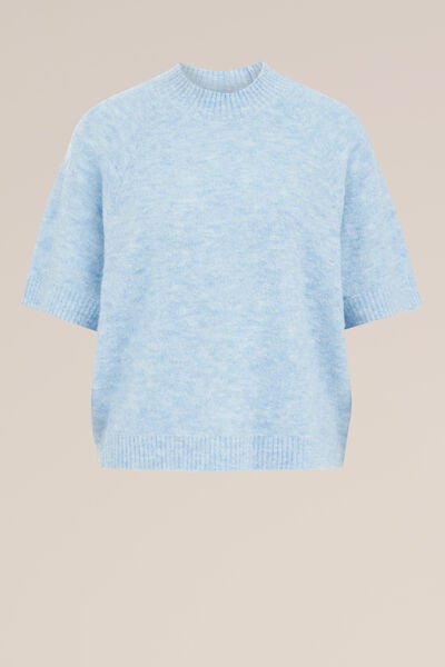 WE Fashion - Dames gebreide trui met structuur - Oversized - Lichtblauw - Maat: S