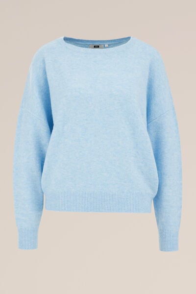 WE Fashion - Dames oversized trui - Oversized - Pastelblauw - Maat: S