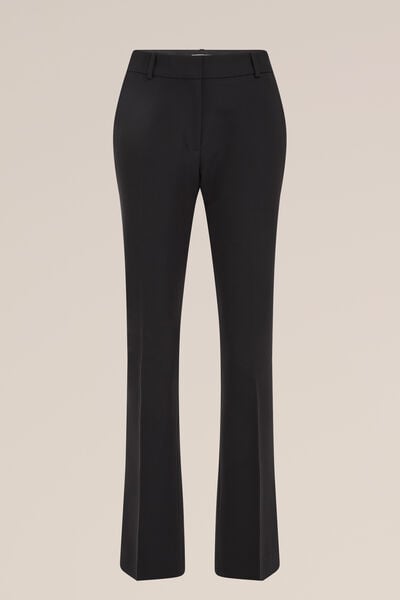 WE Fashion - Dames petite flared pantalon - Cropped - Zwart - Maat: 40