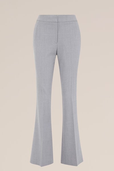 WE Fashion - Dames regular fit flared pantalon - Regular fit - Lichtgrijs - Maat: 34