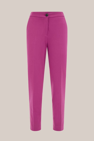 WE Fashion - Dames slim fit jersey pantalon met stretch - Slim Fit - Fuchsia - Viscose - Maat: 40