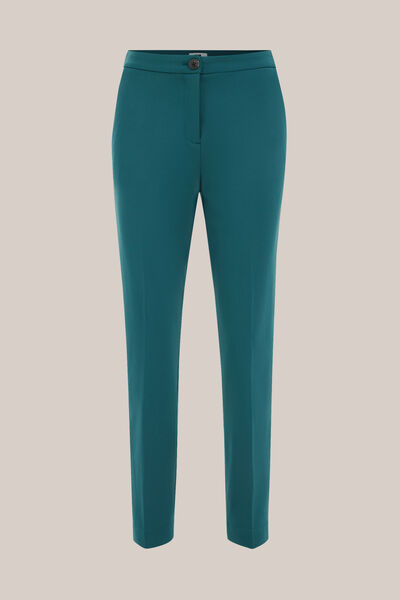 WE Fashion - Dames slim fit jersey pantalon met stretch - Slim Fit - Zeegroen - Viscose - Maat: 42