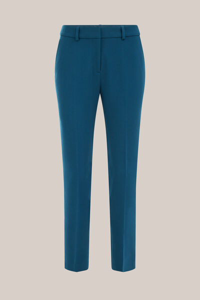 WE Fashion - Dames slim fit pantalon - Slim Fit - Petrol - Maat: 44