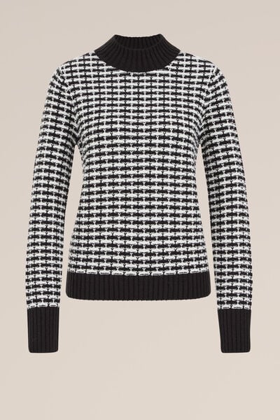 WE Fashion - Dames trui met print - Regular fit - Zwart - Maat: XXXL