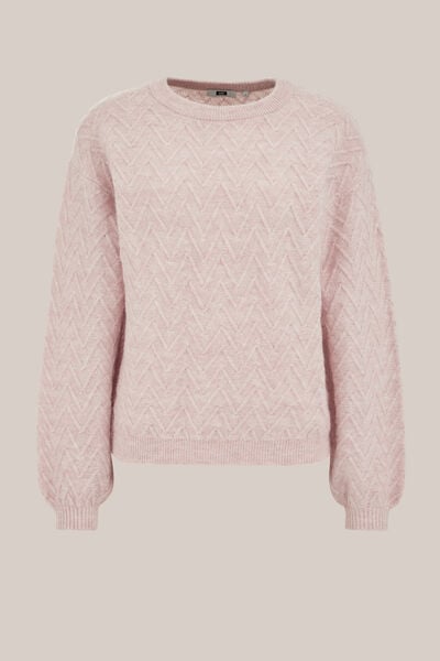 WE Fashion - Dames trui met structuur - Regular fit - Lichtroze - Maat: XL