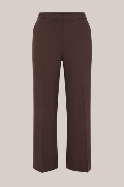 WE Fashion - Dames wide leg pantalon - Curve - Regular fit - Donkerbruin - Plus Size Maat: 50