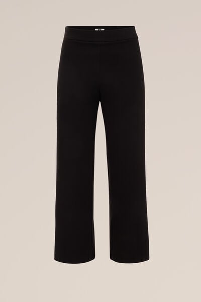 WE Fashion - Dames wide leg pantalon - Curve - Regular fit - Zwart - Plus Size Maat: 46