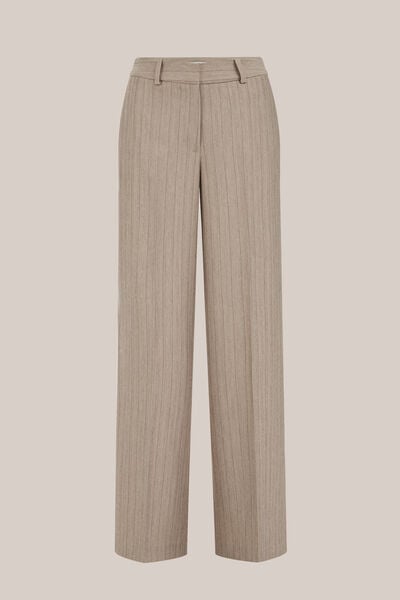 WE Fashion - Dames wide leg pantalon - Regular fit - Greige - Maat: 46