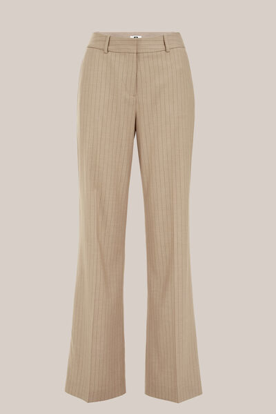 WE Fashion - Dames wide leg pantalon - Slim Fit - Beige - Maat: 40