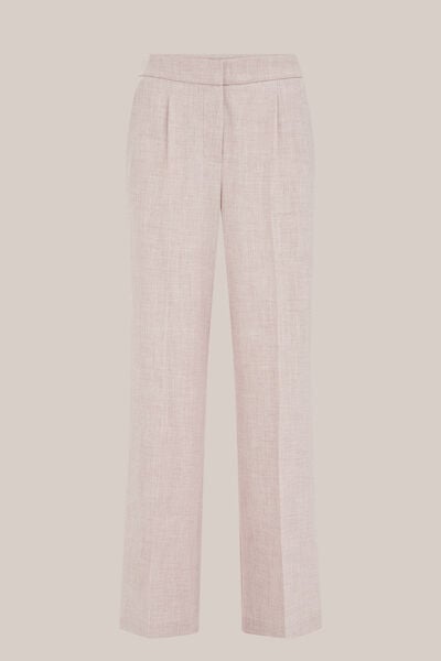 WE Fashion - Dames wide leg pantalon met structuur - Regular fit - Oudroze - Maat: 46