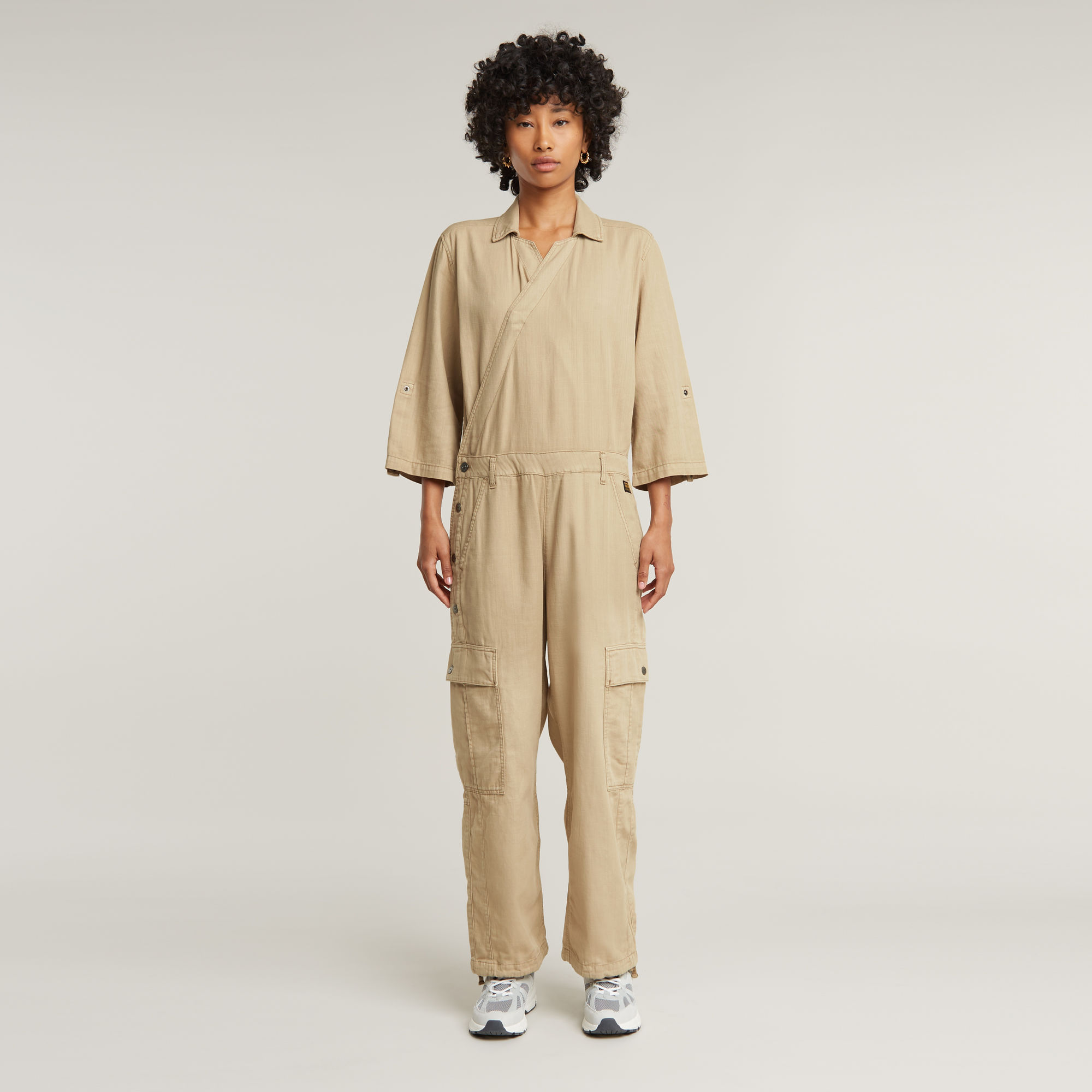 Wrap Jumpsuit - Beige - Dames