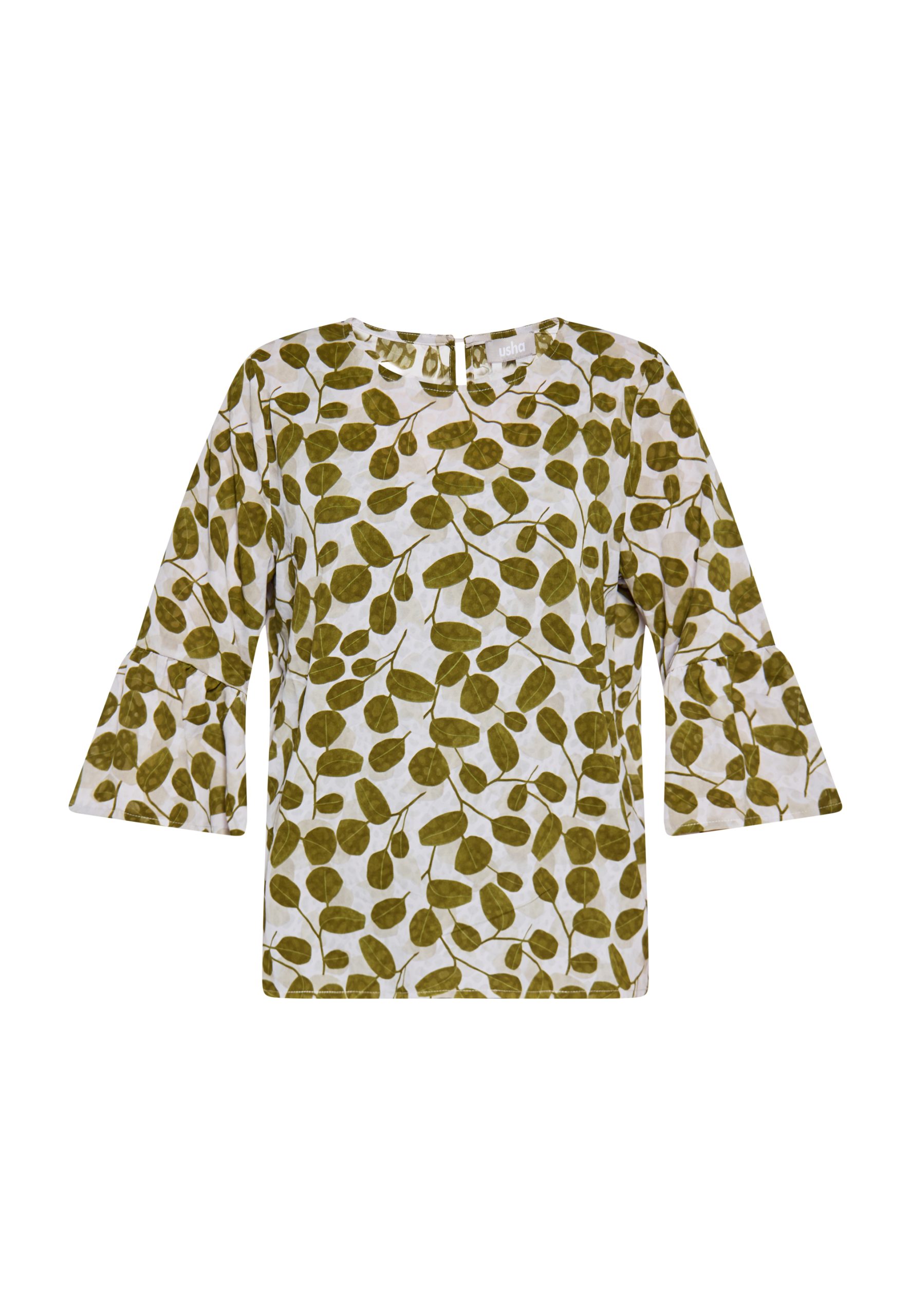 usha Blouse Dames Wol Wit Veelkleurig